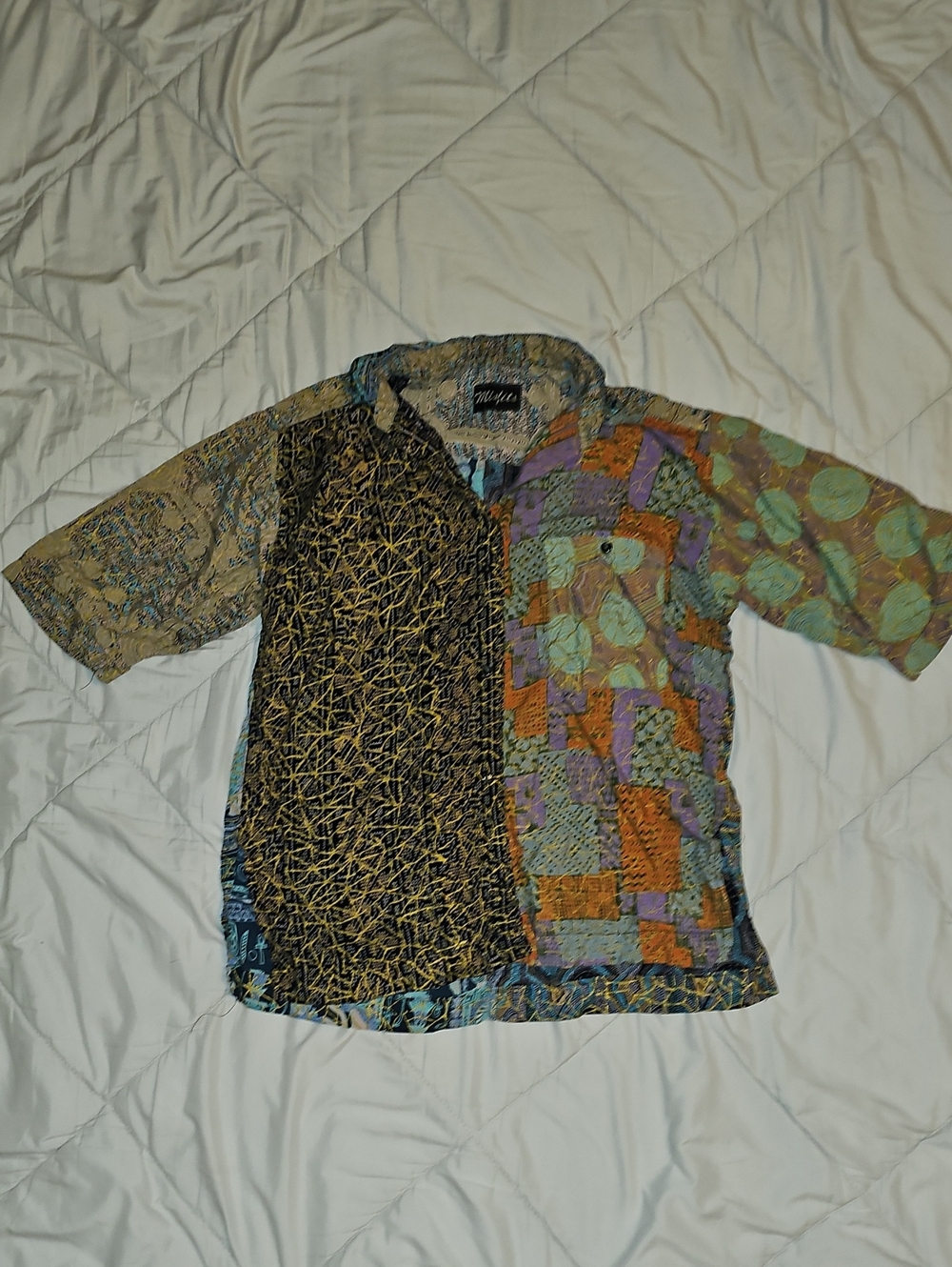 Misfits Top Mixed Print Pullover Top Hippie Multicolored Persian Design